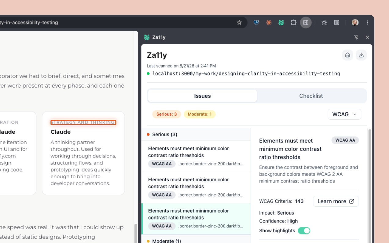 Designing Clarity in Accessibility Testing